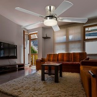 LuxureFan Indoor Flush Mount Ceiling Fan with Led Light with 5 Wood Blade 3 Speed Turn Light Low Profile Decoration for Modern Home/Restaurant Remote Control Mute Chandeliers of 52 Inch - B07C5Q5VMK